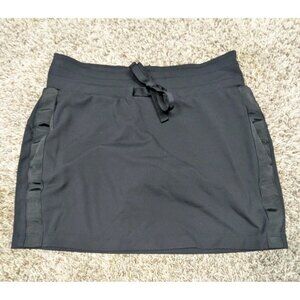 Athleta Downtown Metro Tuxedo Stripe Skort Women’s Small Black Skirt Lined Liner